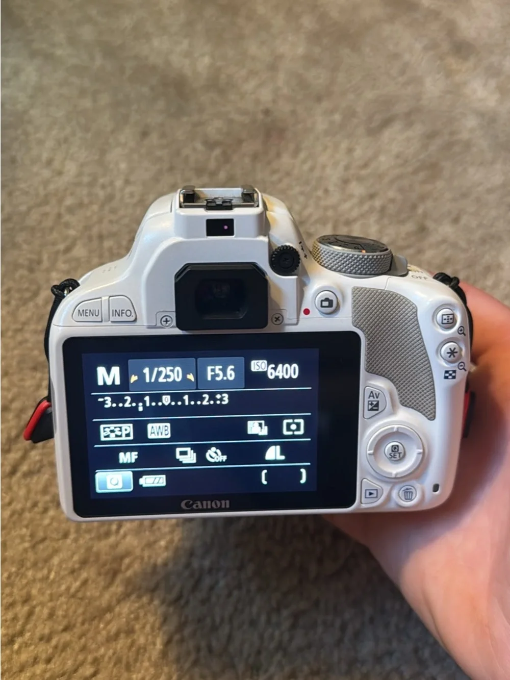 Canon EOS Rebel DSLR Camera in White with 18-55mm Lens